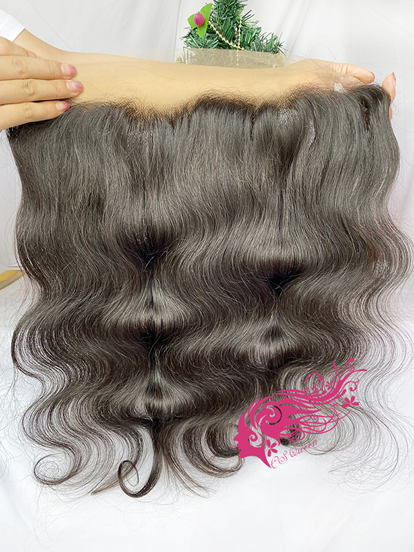 Csqueen Mink hair Ocean Wave 13*4 Transparent Lace Frontal Free Part 100% Unprocessed Hair - Click Image to Close
